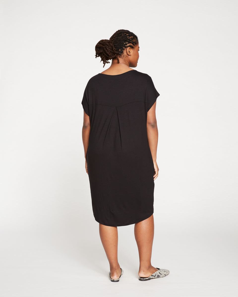 Helen Liquid Jersey Shift Dress - Black Zoom image 4