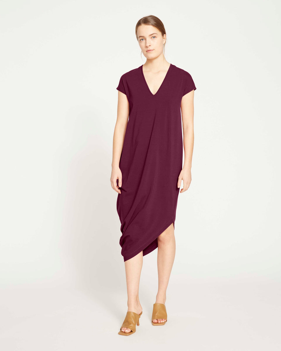 Iconic Geneva V-Neck Dress - Jam Zoom image 0