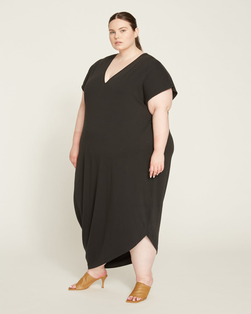 Iconic Geneva V-Neck Dress - Black Zoom image 7