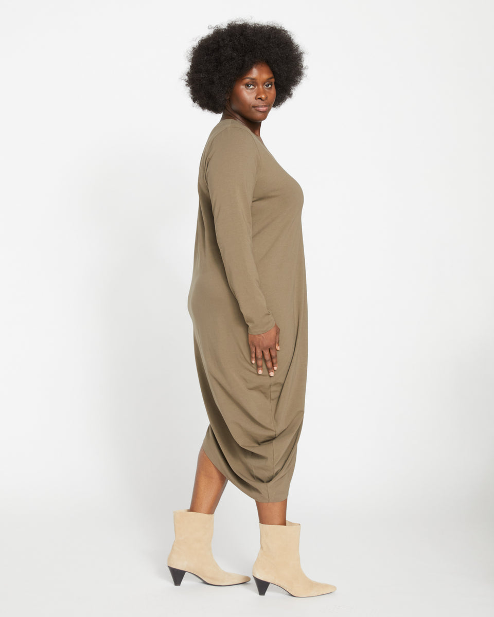 Iconic Long Sleeve V-Neck Geneva Dress - Crocodile Zoom image 2