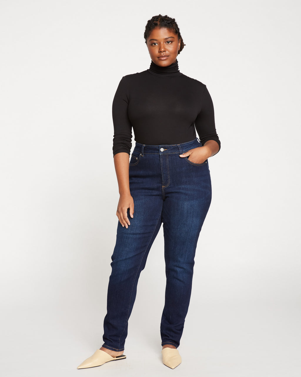 Jackie High Rise Cropped Jeans - True Blue Wash