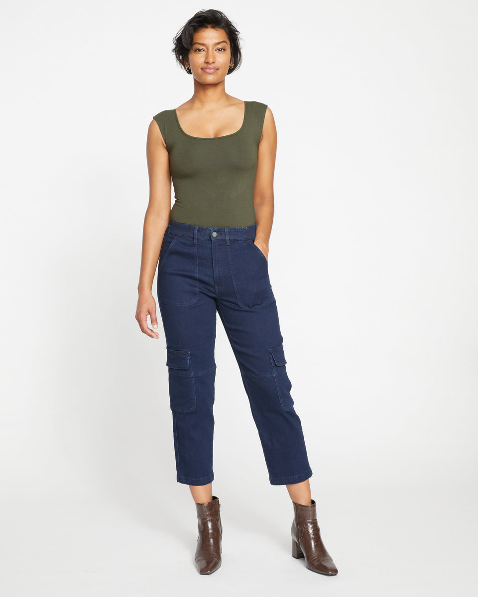 Karlee High Rise Cargo Jeans - Dark Indigo Zoom image 6