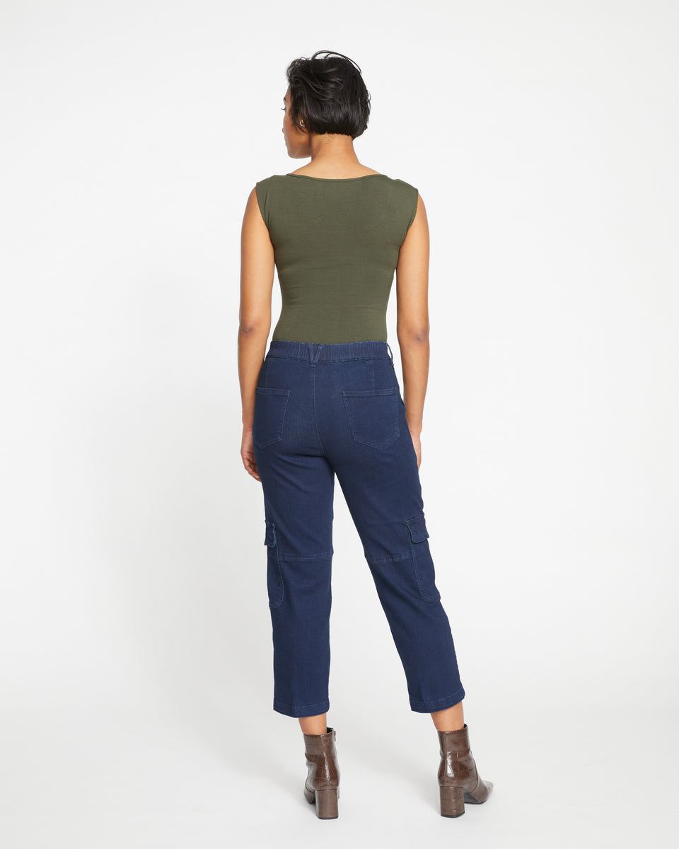 Karlee High Rise Cargo Jeans - Dark Indigo Zoom image 8