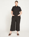 Kate Stretch Cotton Twill Jumpsuit - Black thumbnail 0