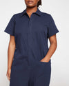 Kate Stretch Cotton Twill Jumpsuit - Navy thumbnail 1