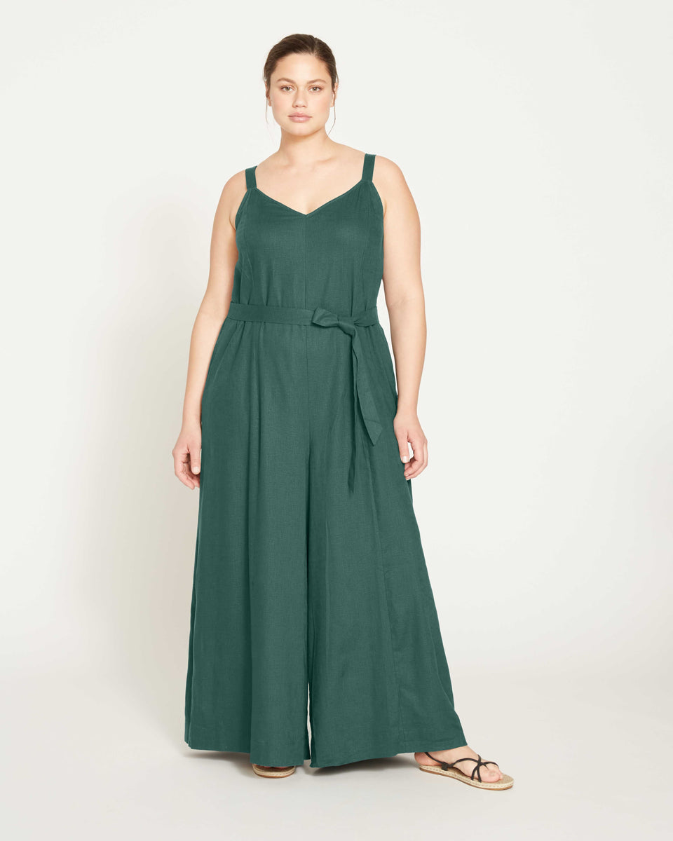 Promenade Linen Jumpsuit - Sea Moss Zoom image 4