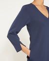 City Stretch Crepe Shift Dress - Navy thumbnail 5