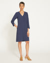 City Stretch Crepe Shift Dress - Navy thumbnail 4