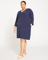 City Stretch Crepe Shift Dress - Navy thumbnail 0