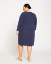 City Stretch Crepe Shift Dress - Navy thumbnail 3