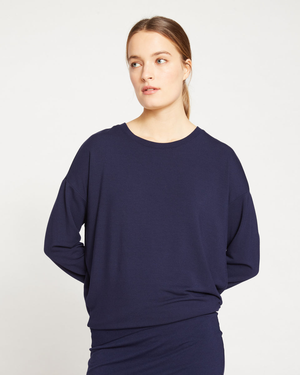 Classic Light Terry Sweatshirt - Navy Zoom image 0