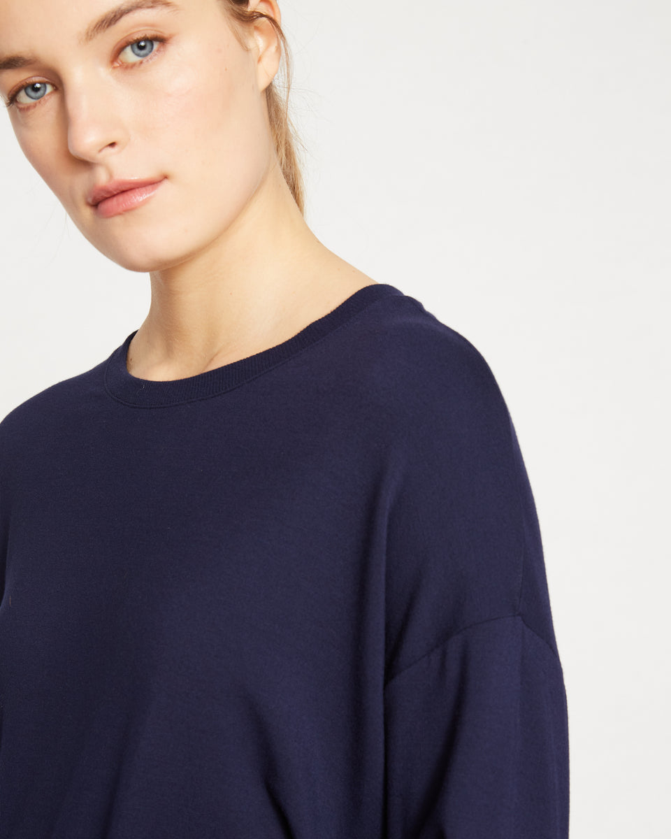 Classic Light Terry Sweatshirt - Navy Zoom image 1