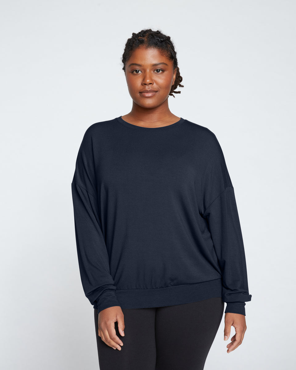 Classic Light Terry Sweatshirt - Navy Zoom image 0