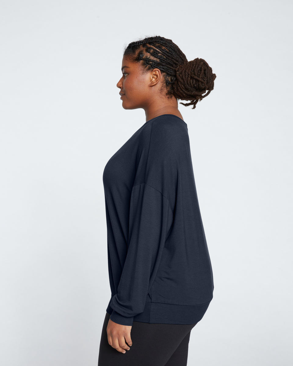 Classic Light Terry Sweatshirt - Navy Zoom image 3