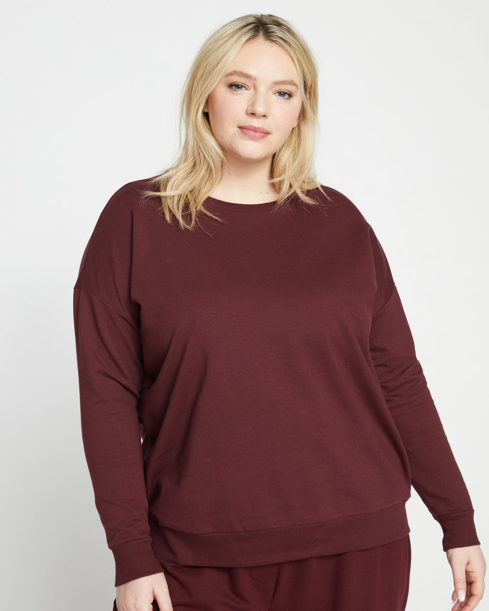 Classic Light Terry Sweatshirt - Black Cherry Zoom image 0