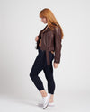 Leeron Leather Moto Jacket - Chili Chocolate thumbnail 2