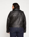 Leeron Leather Moto Jacket - Black thumbnail 4