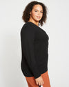 Statement Wrap Sweater - Black thumbnail 2