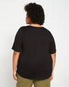 Lily Liquid Jersey Crew Neck Stovepipe Tee - Black thumbnail 3