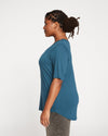 Lily Liquid Jersey V-Neck Stovepipe Tee - Teal thumbnail 2