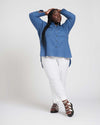 Dawn Linen Hi Low Tunic - Washed Indigo thumbnail 1