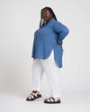 Dawn Linen Hi Low Tunic - Washed Indigo thumbnail 8