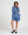 Dawn Linen Hi Low Tunic - Washed Indigo thumbnail 0