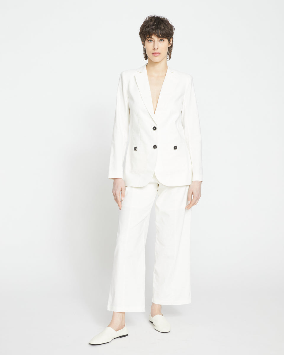 Coastal Linen Blazer - White Zoom image 1