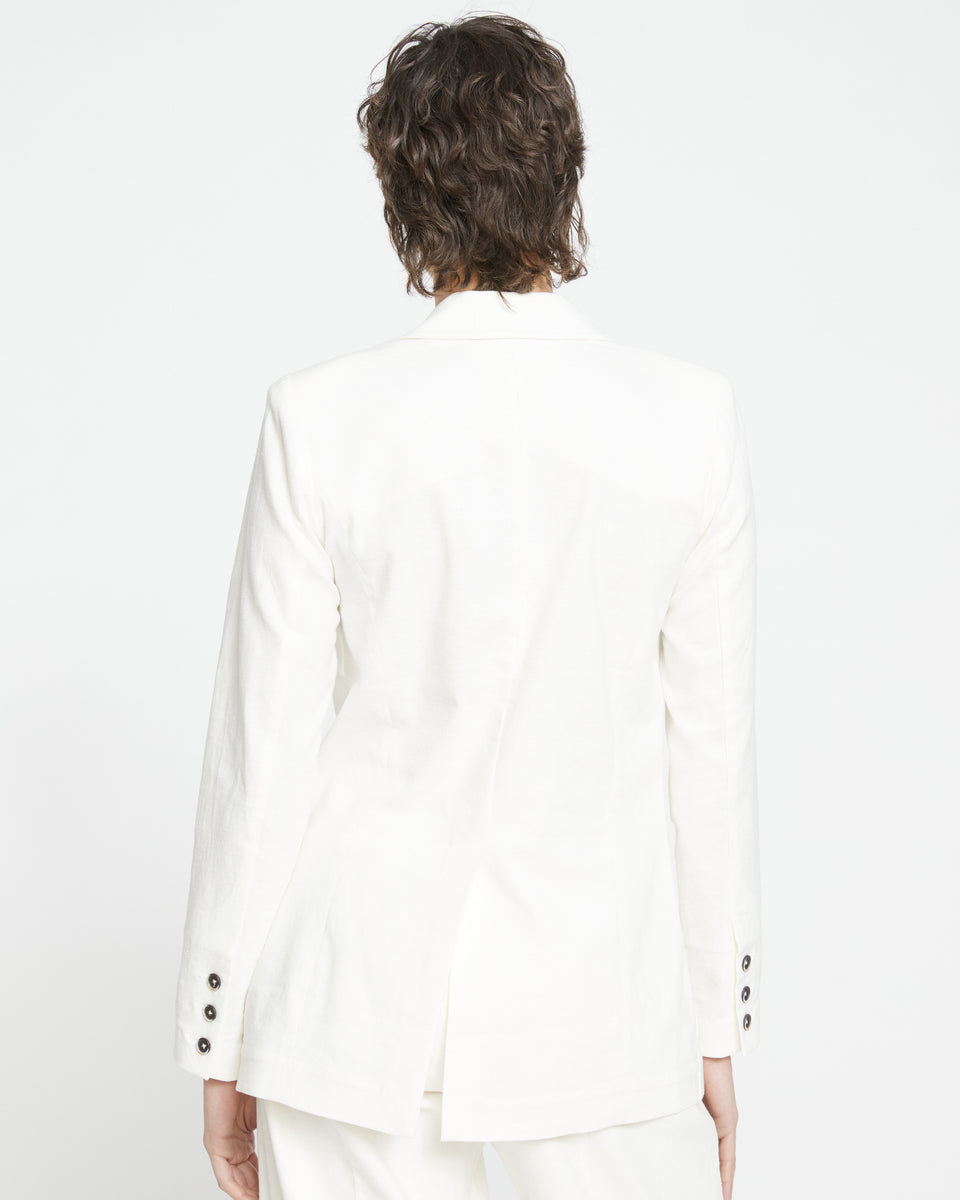 Coastal Linen Blazer - White Zoom image 4