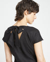 Louvre Bow Back Linen Dress - Black thumbnail 0