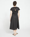 Louvre Bow Back Linen Dress - Black thumbnail 4
