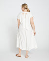 Louvre Bow Back Linen Dress - White thumbnail 0
