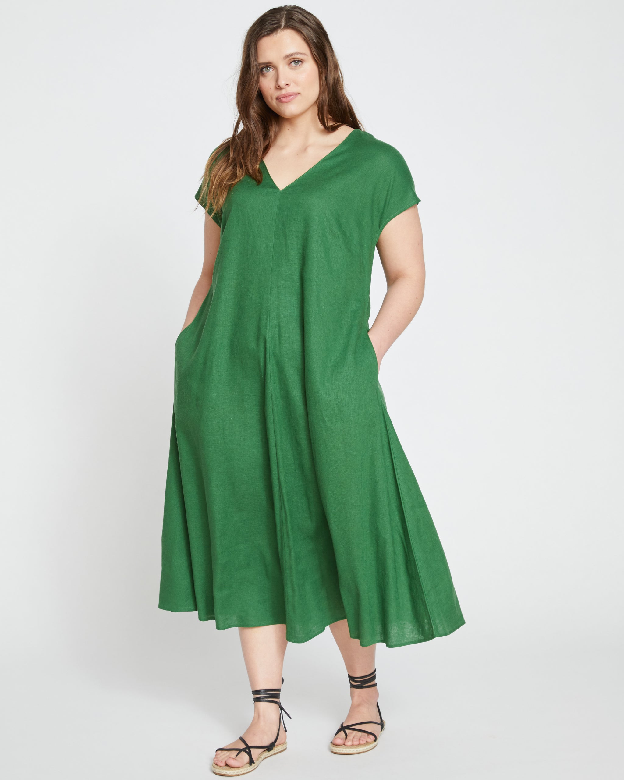 Louvre Bow Back Linen Dress - Jardin Zoom image 0