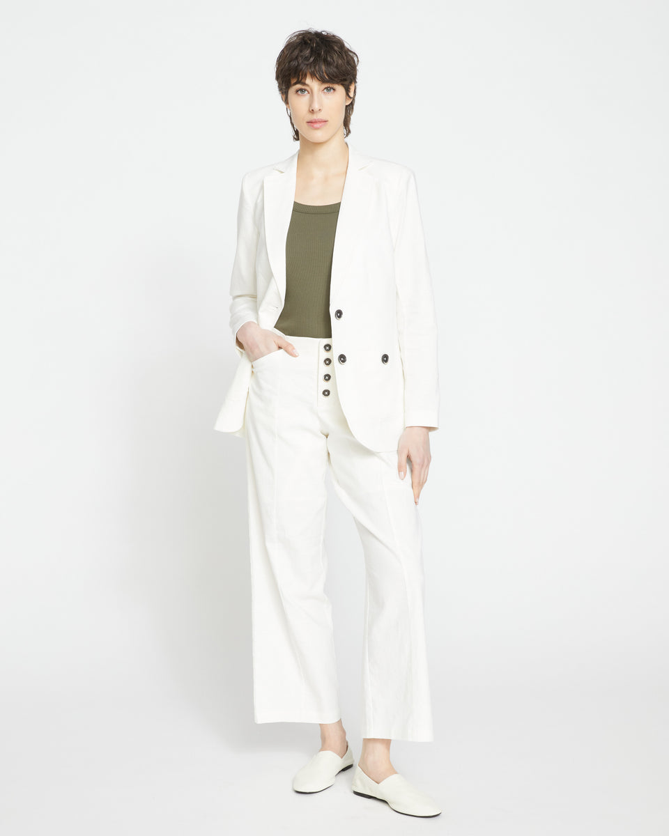 Coastal Linen Pants - White Zoom image 1