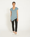 Liquid Jersey V-Neck Genevette Top - Storm thumbnail 4