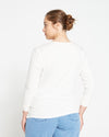 Liquid Jersey Two-Way Long Sleeve Cross Top - White thumbnail 3