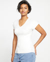 Liquid Jersey Two-Way Short Sleeve Cross Top - White thumbnail 2