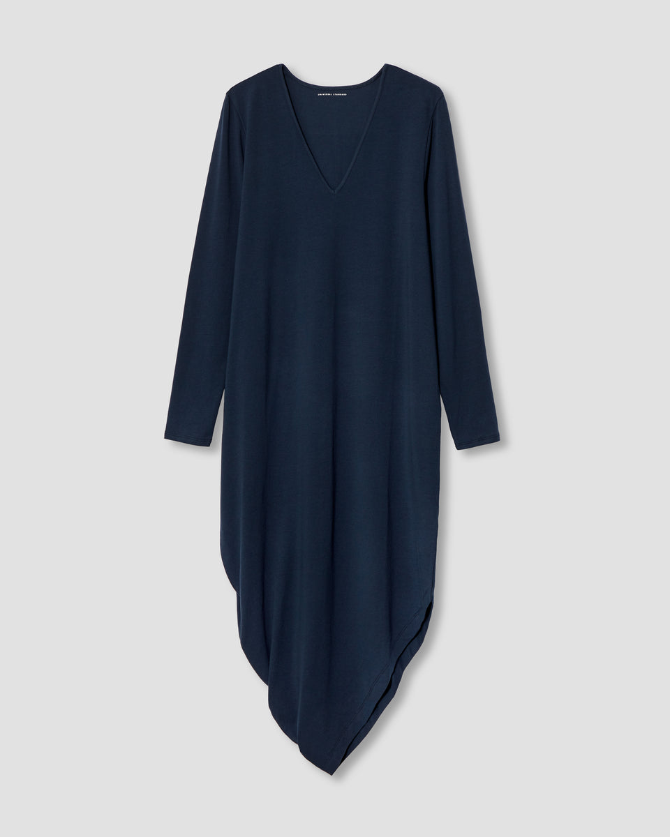 Iconic Long Sleeve V-Neck Geneva Dress - Navy Zoom image 2