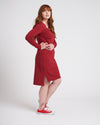 Long Sleeve Tesino Washed Jersey Dress - Red Dahlia thumbnail 1