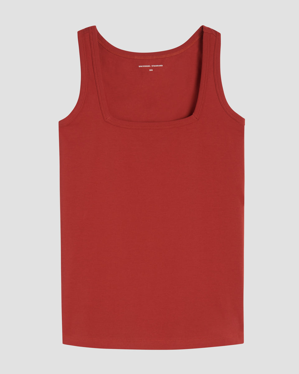 Square Neck Tank Top - Red Zoom image 1