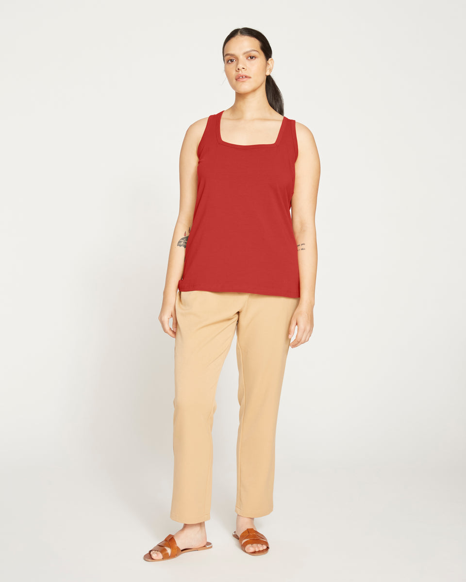 Square Neck Tank Top - Red Zoom image 3
