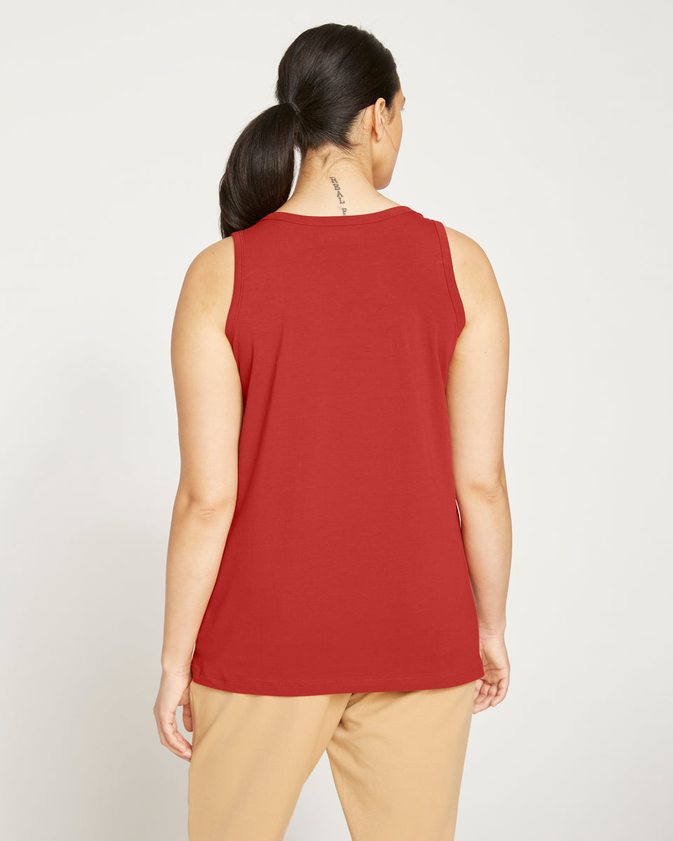 Square Neck Tank Top - Red Zoom image 4