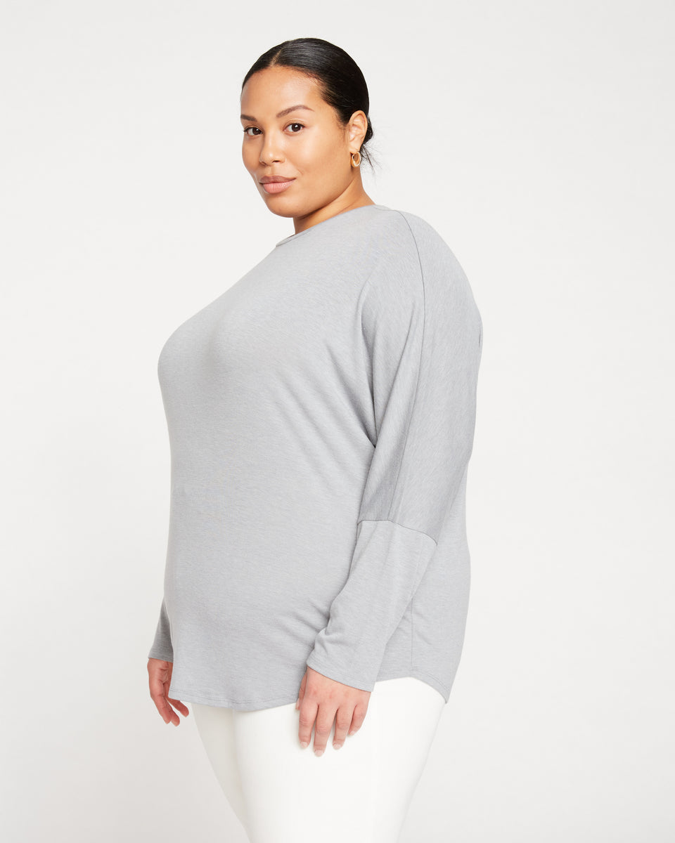 Drapey Dolman Tee - Grey Sky Zoom image 2