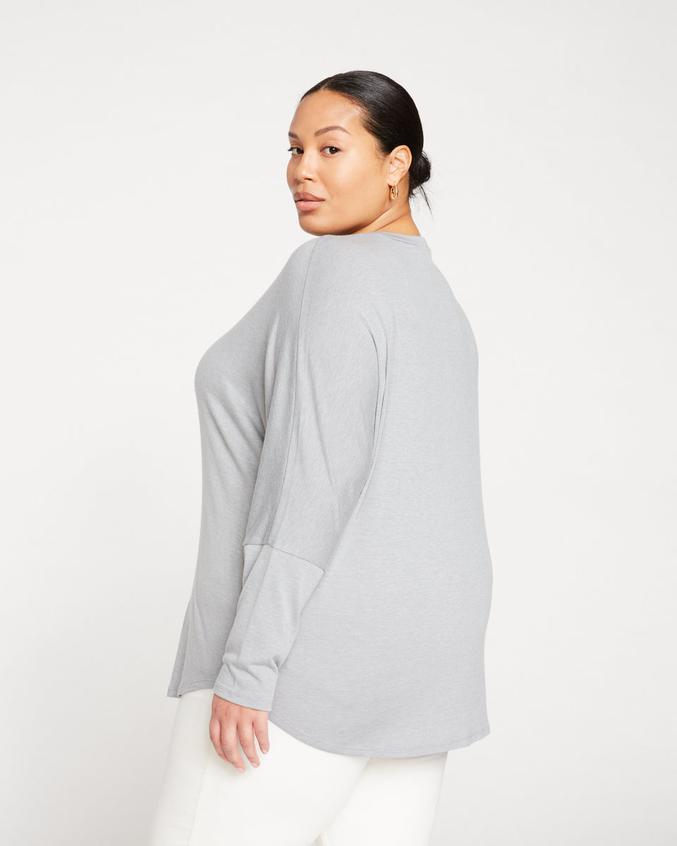 Drapey Dolman Tee - Grey Sky Zoom image 3