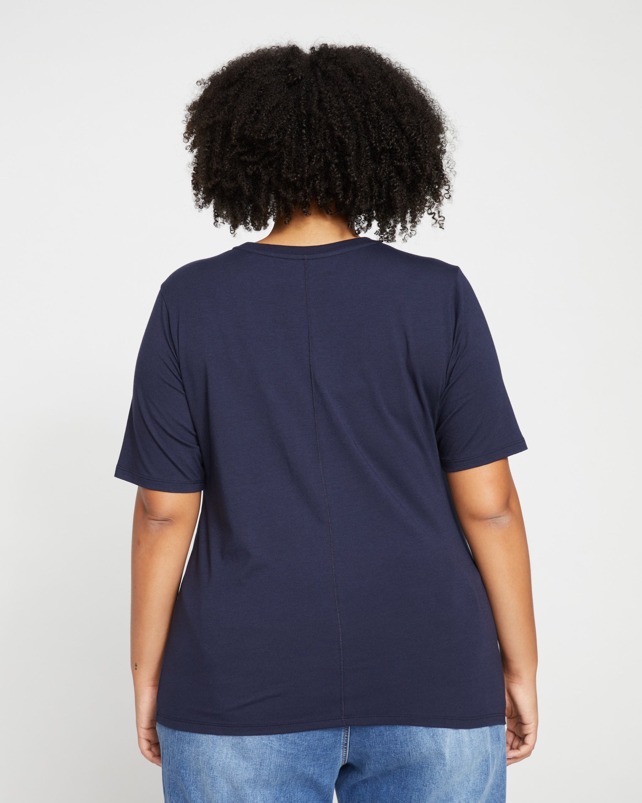 Maia Stovepipe Sleeve Tee - Midnight Zoom image 3