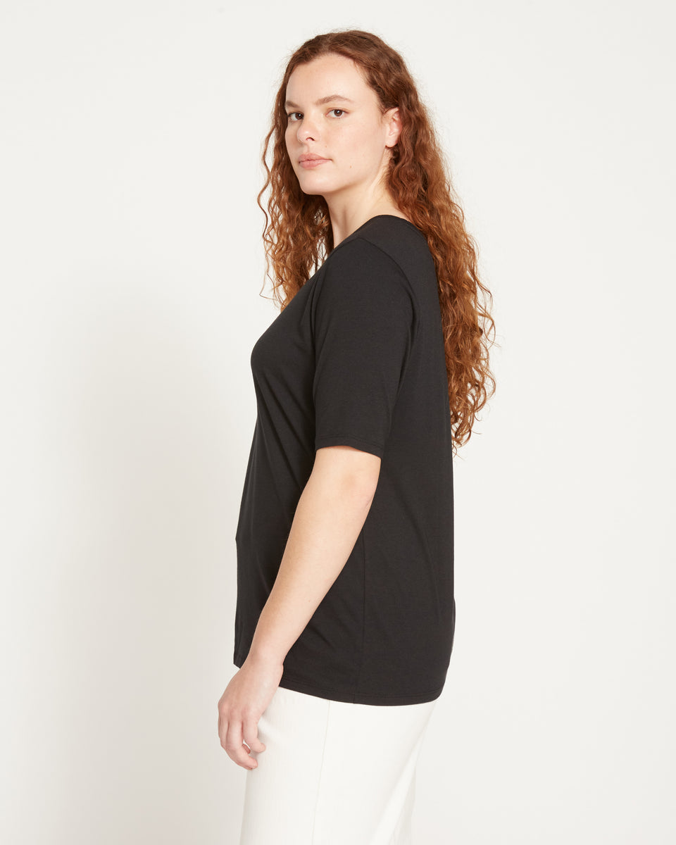 Maia Stovepipe Sleeve Tee - Black Zoom image 3