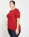 Maia Stovepipe Sleeve Tee - Rhubarb thumbnail 2