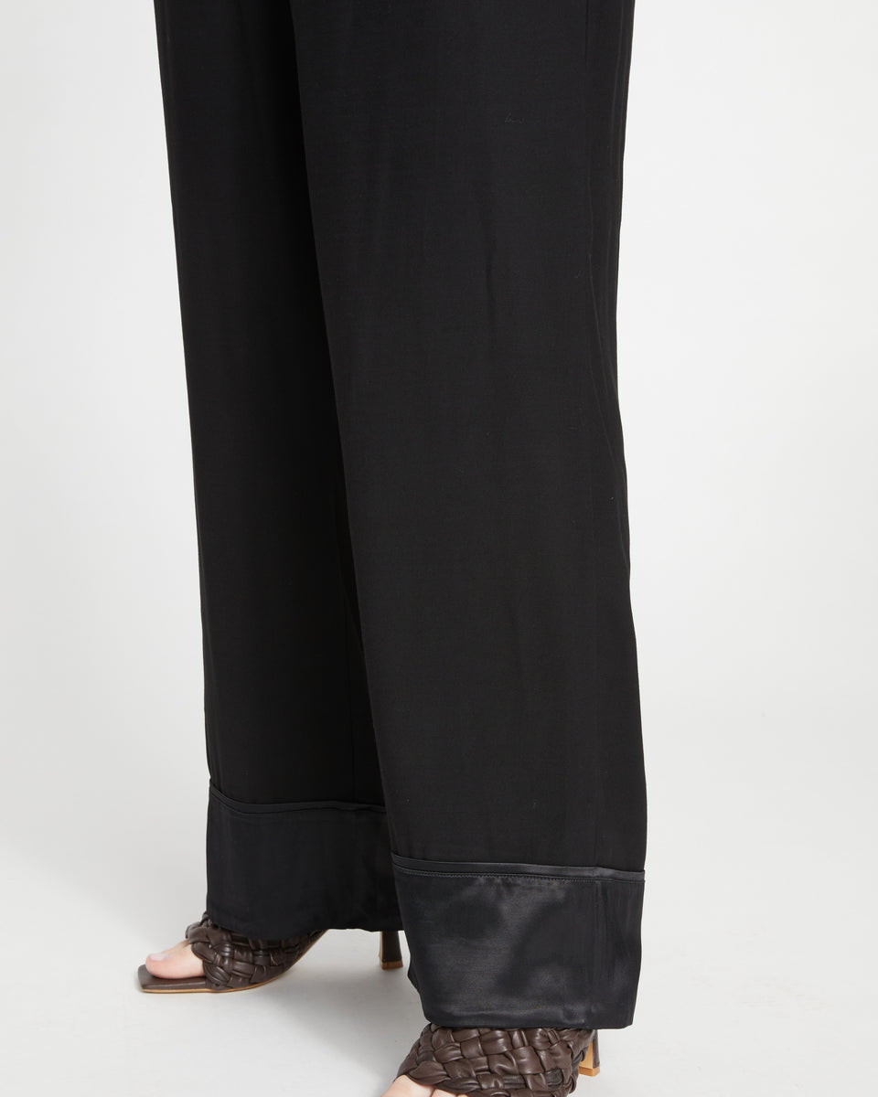 Soiree Double Luxe Pull-On Pants - Black/Black Shine Zoom image 1