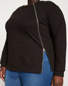 Classic Light Terry Meridian Zip Pullover - Black thumbnail 2