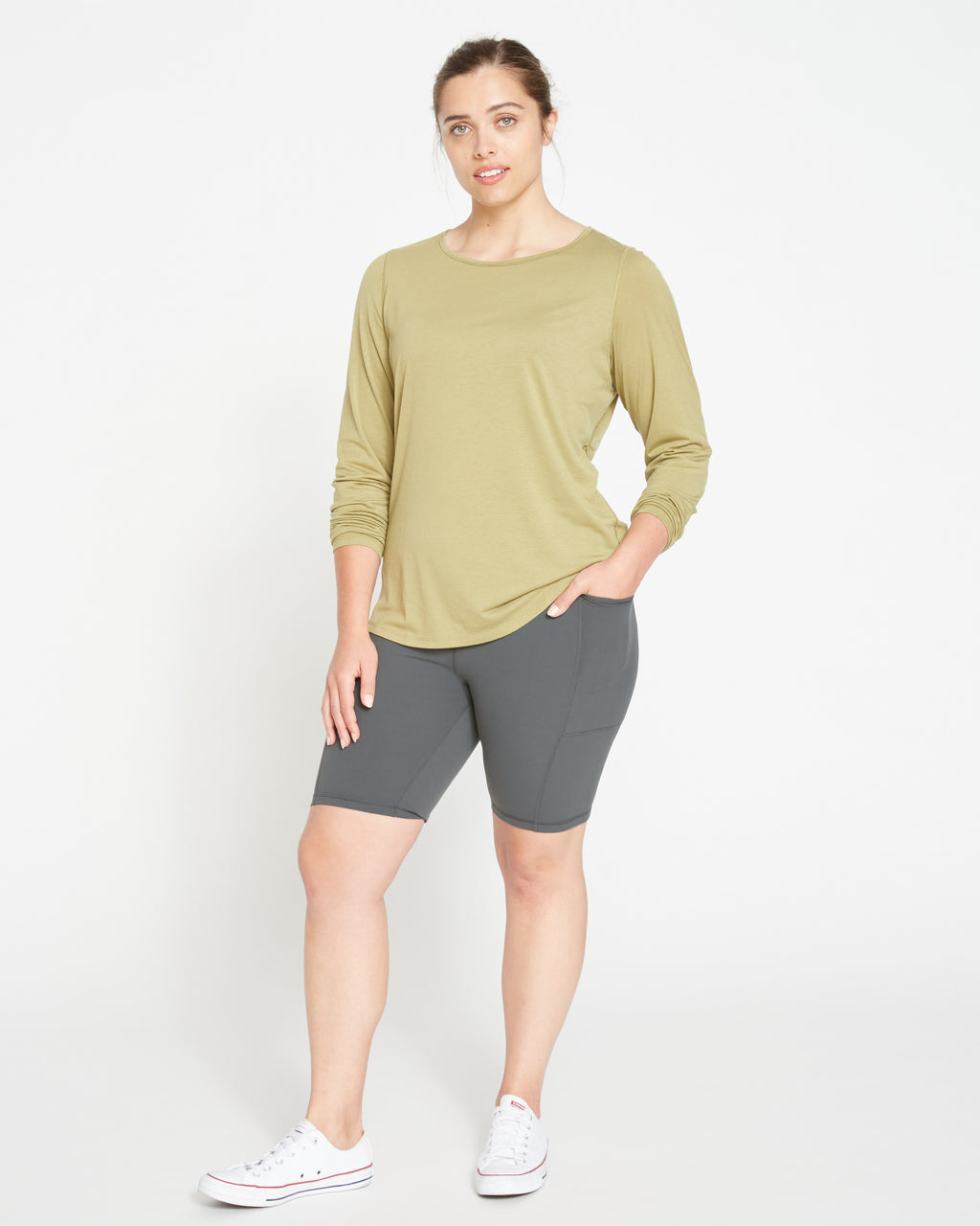 Mia Long Sleeve Movement Tee - Caiman - image 1